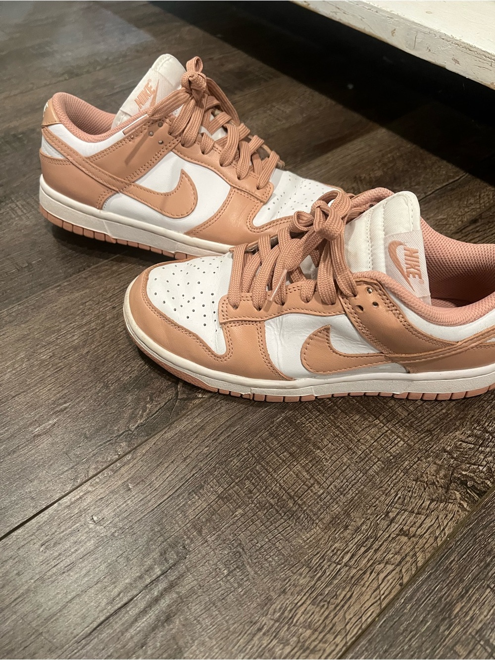 Nike Women’s Low-Top Sneakers in Tan and White